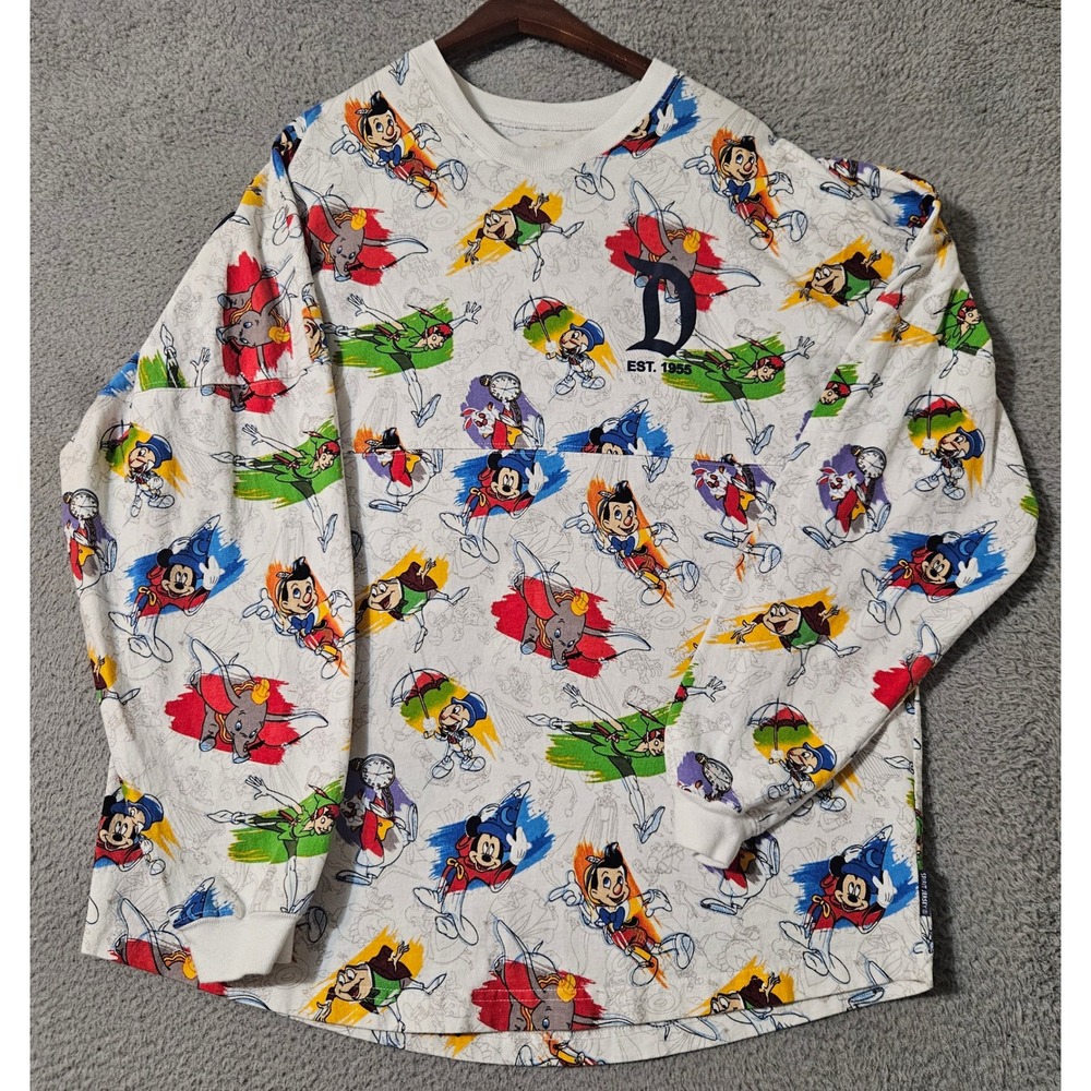 Disney Spirit Jersey Mens Size Large White Disneyland Disneyworld Resort AOP - Picture 2 of 6